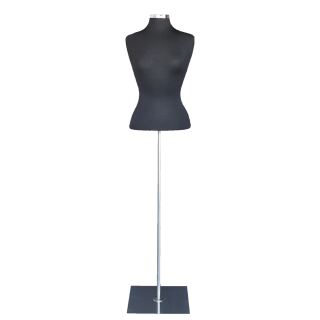 B7-BM - Black Size 6/8 Female Blouse Dress form mannequin Metal base