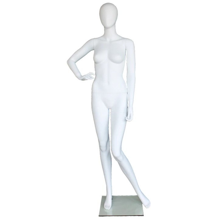 High-fashion attitude Egg Head Female Mannequin -SFW48E-WT