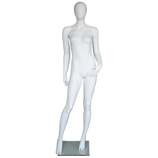 Modern asymmetrical pose Egg Head Female Mannequin -SFW60E-WT