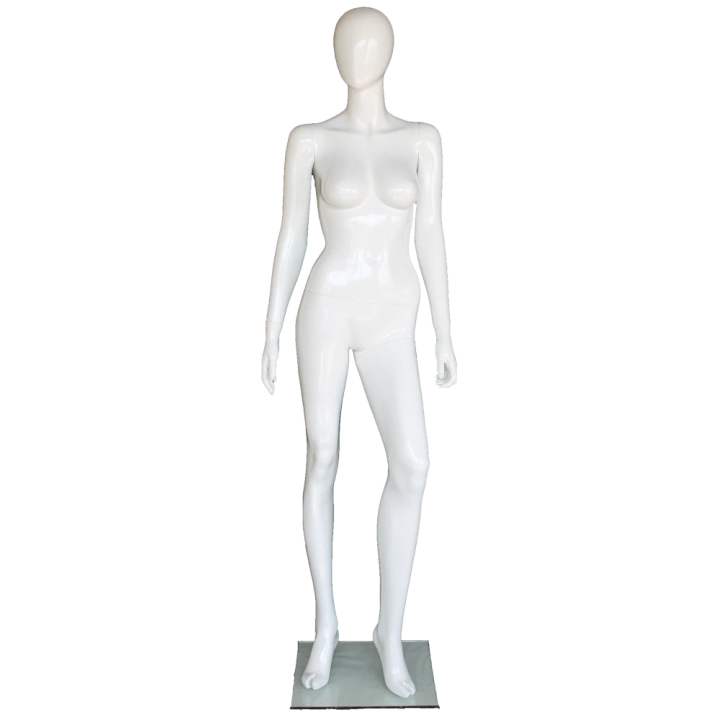 Glossy White Female Mannequin in Dynamic Strut pose -SFW81E-GW
