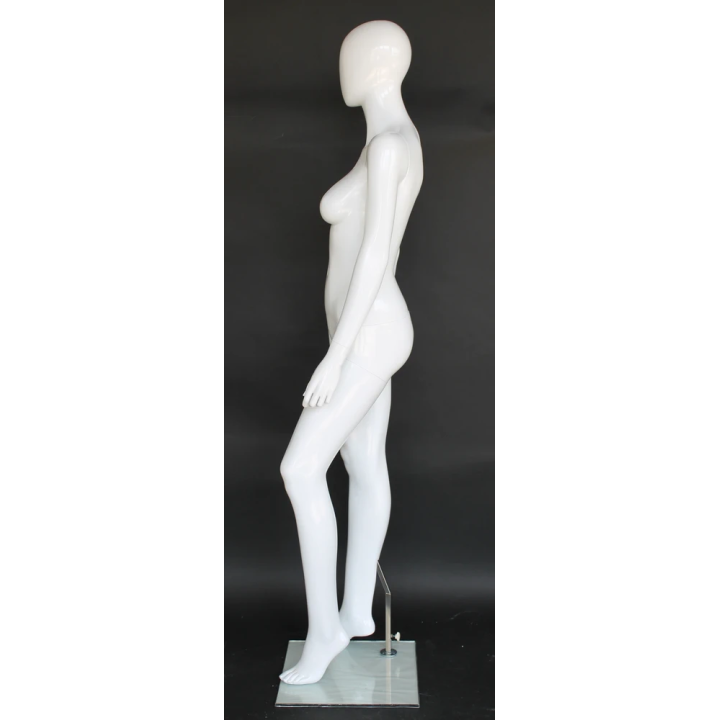 Glossy White Female Mannequin in Dynamic Strut pose -SFW81E-GW