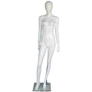 Glossy White Female Mannequin in Sophisticated Lean pose-SFW82E-GW