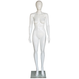 Glossy White Female Mannequin Symmetric Straight-Standing Pose-SFW85E-GW