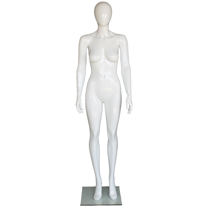 Glossy White Female Mannequin Symmetric Straight-Standing Pose-SFW85E-GW