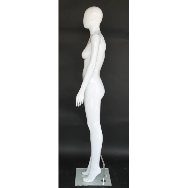 Glossy White Female Mannequin Symmetric Straight-Standing Pose-SFW85E-GW