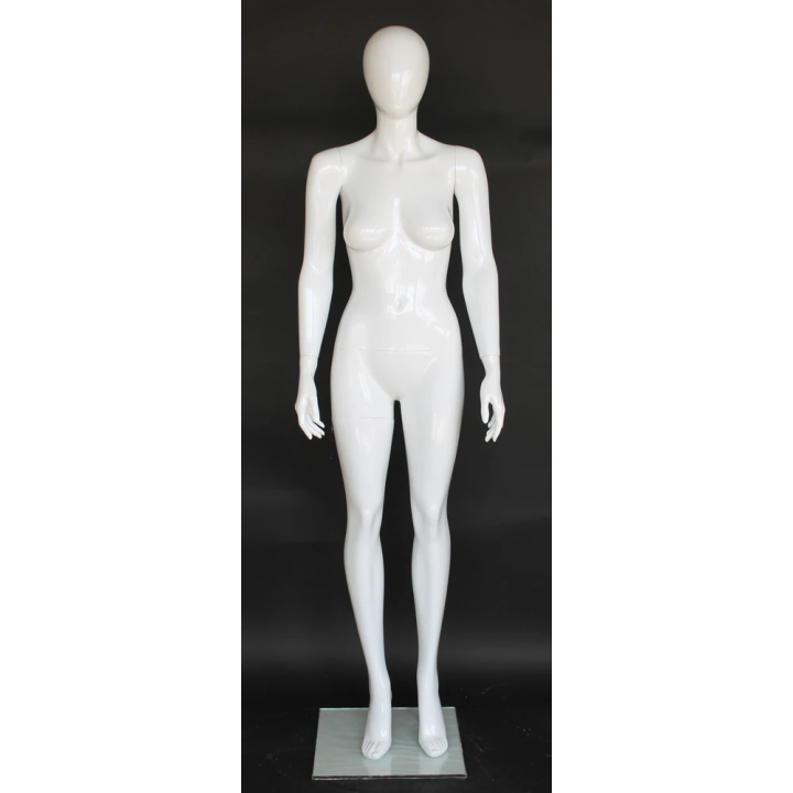 Glossy White Female Mannequin Symmetric Straight-Standing Pose-SFW85E-GW