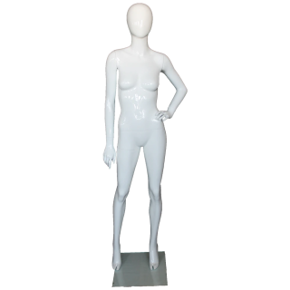 Glossy White Female Mannequin in Hand-on-Hip "Couture" Pose-SFW87E-GW
