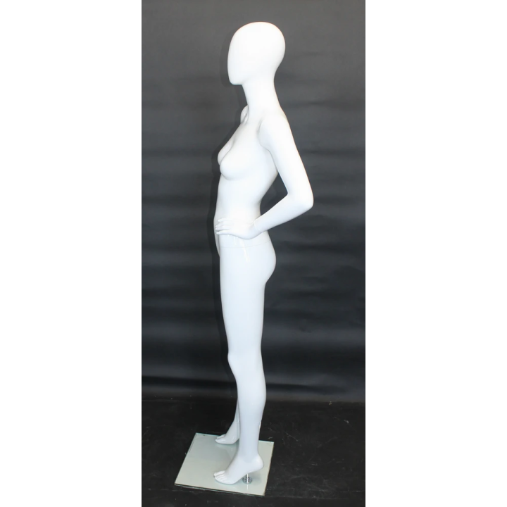 Glossy White Female Mannequin in Hand-on-Hip "Couture" Pose-SFW87E-GW