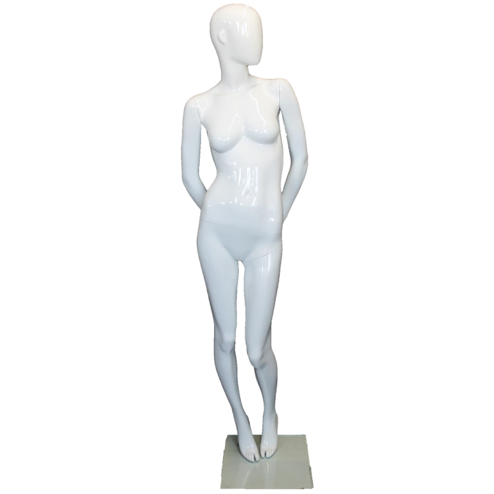 Glossy White Female Mannequin Arms Behind Back -SFW92E-GW