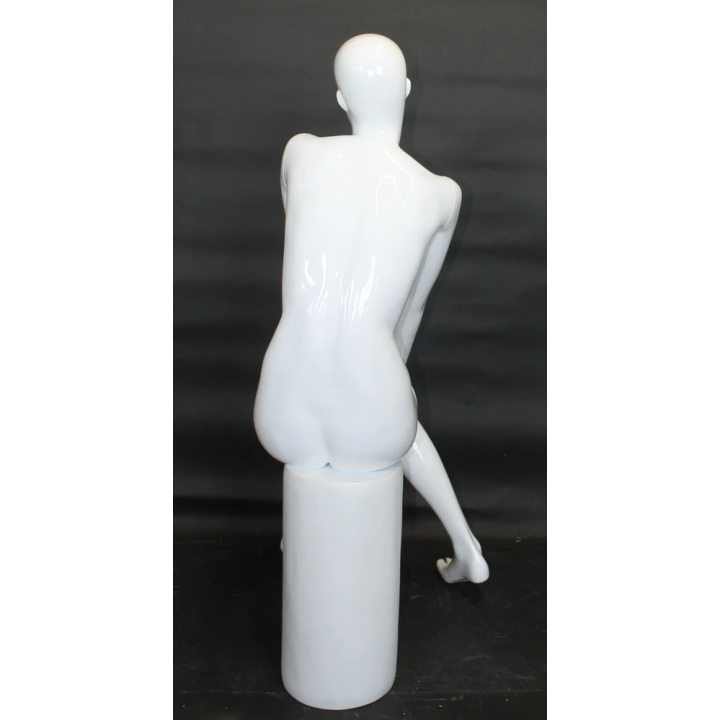 Glossy White Relaxed Muse Seated Female Mannequin -SFW90E-GW