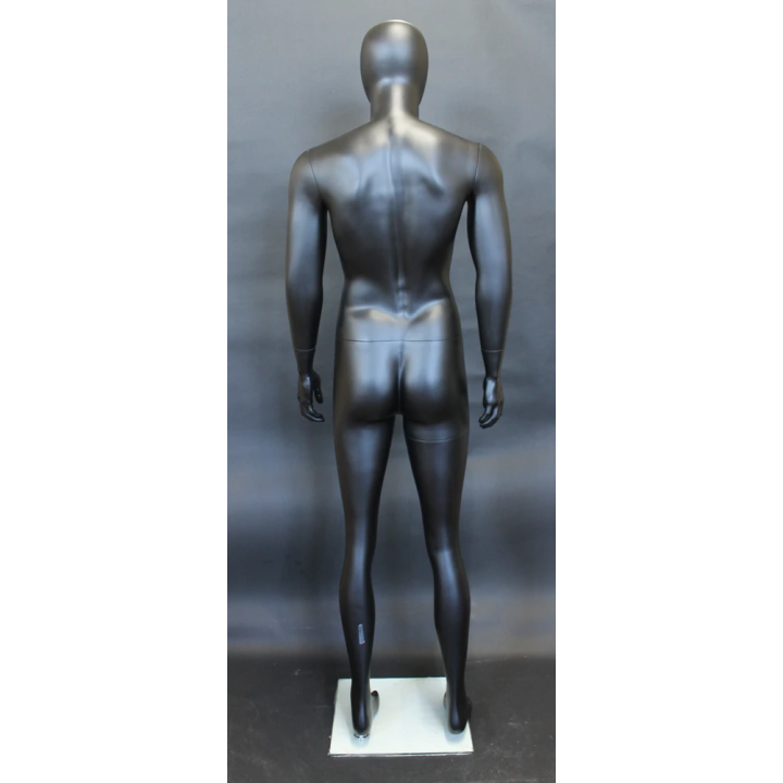 SFM29E-MB - 6'1" Athletic Egg Head Male Mannequin - Matte Black