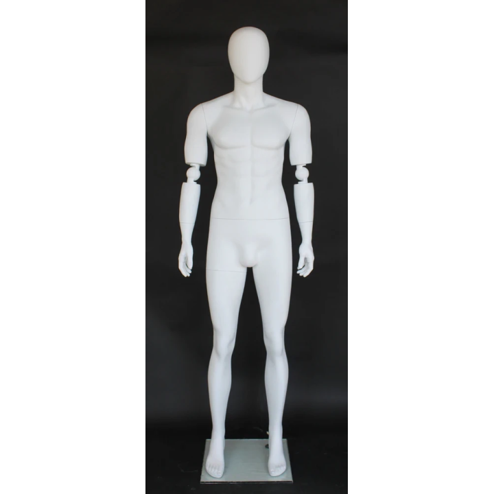 SFM38E-WT - 6 ft 1 in Male Mannequin with bendable arms white