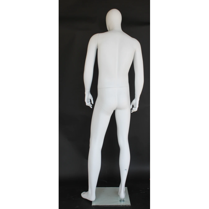 SF42E-WT - 6 ft 3 in Casual Standing Male Mannequin Egg head Matte white