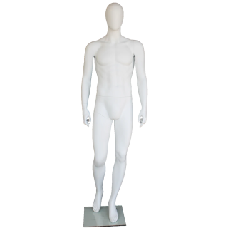 6 ft 3 in Male Mannequin Egg head Matte white -SFM42E-WT