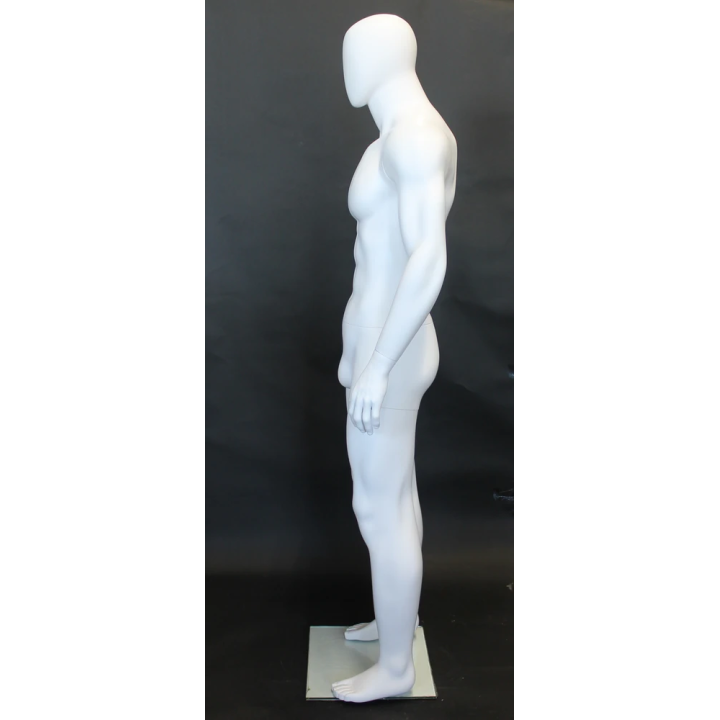 SFM53E-WT - 6 ft 2 in Athletic Male Mannequin Egg head Matte white