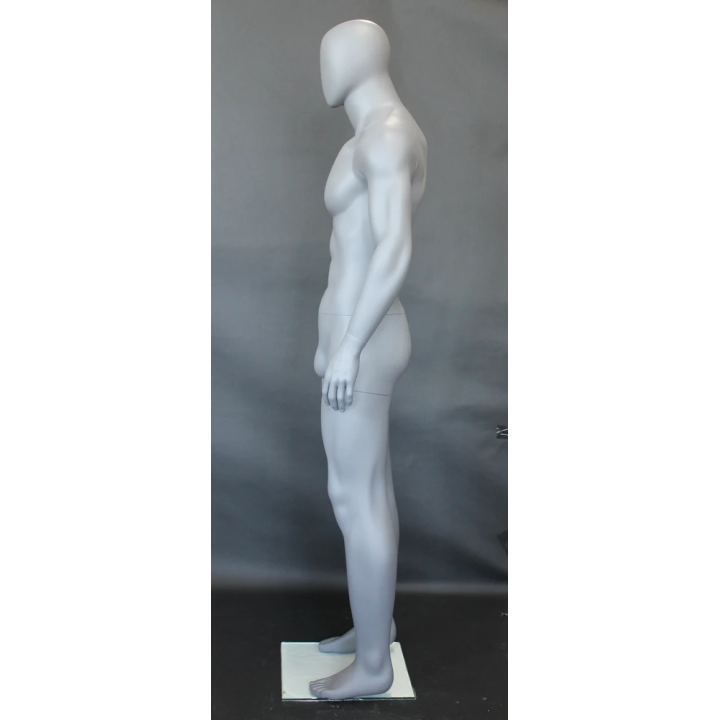 SFM53E-Grey - 6 ft 2 in Muscular Body Male Mannequin Egg head Matte Grey -
