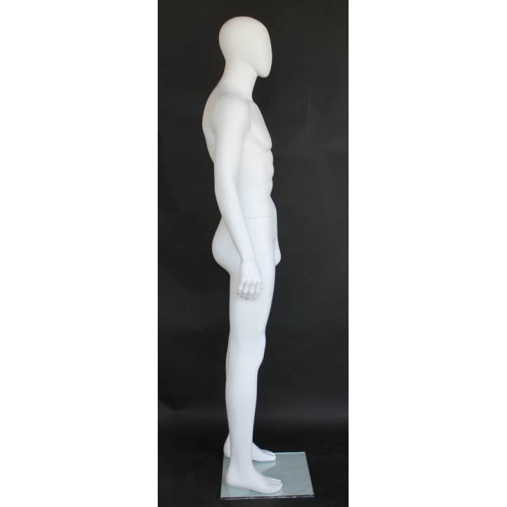 SFM63E-WT-6 ft 2 in Male Mannequin Size 38 Egg head Matte white - Small Size