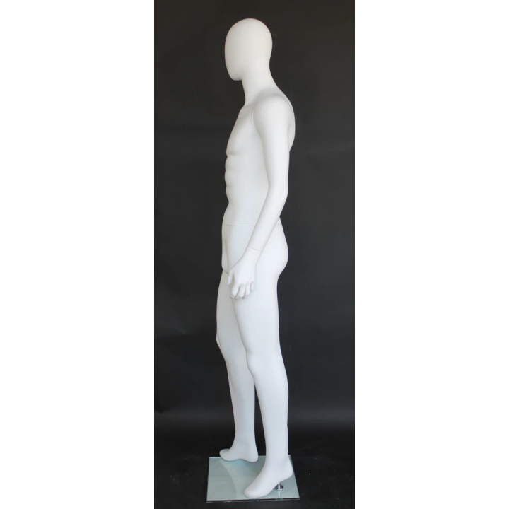 SFM65E-WT - 6 ft 2 in Lean Pose Male Mannequin Egg head Matte white