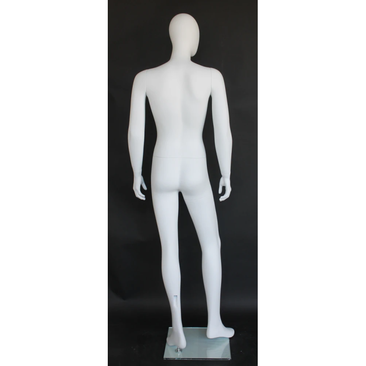SFM65E-WT - 6 ft 2 in Lean Pose Male Mannequin Egg head Matte white