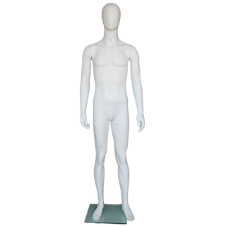5 ft 10 in Male Mannequin Small Size Egg head Matte white -SFM72E-WT