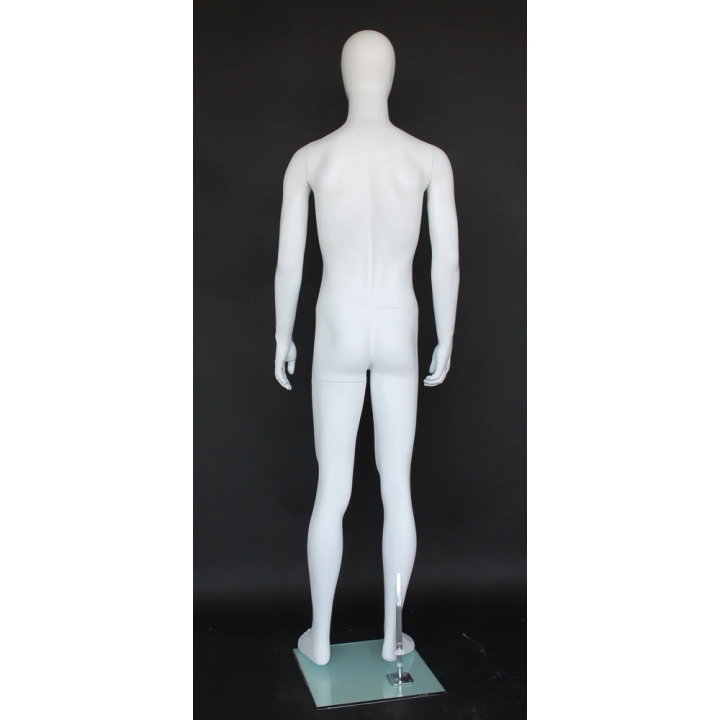 5 ft 10 in Male Mannequin Small Size Egg head Matte white -SFM72E-WT
