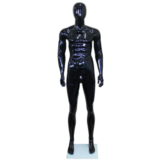 SFM85E-HB - 6'1" Glossy Black Athletic Male Mannequin - High-Fashion Shine