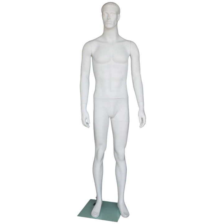 5 ft 10 in Male Mannequin Small Size Featured Face white -SFM72-WT