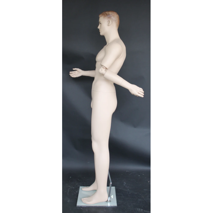 6 ft 2 in Skintone Male Mannequin with bendable Arms SFM20-FT