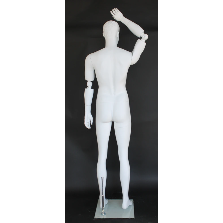 6 ft 2 in White Male Mannequin with bendable arms SFM20-WT