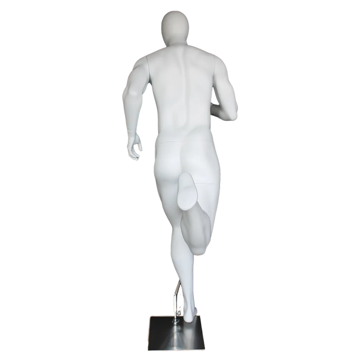 5 ft 11 in Egg head Matte white finish Running Male Mannequin
