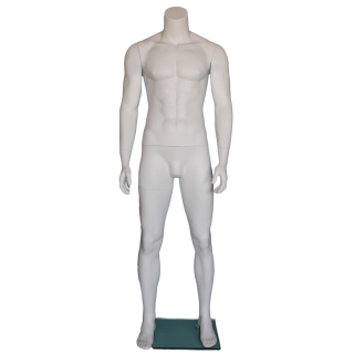 STM051-WT - 5 ft 9 in Headless Full Body Male Mannequin Athletic white