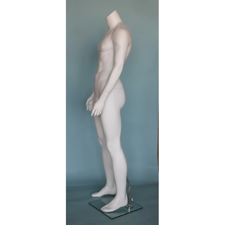 STM051-WT - 5 ft 9 in Headless Full Body Male Mannequin Athletic white