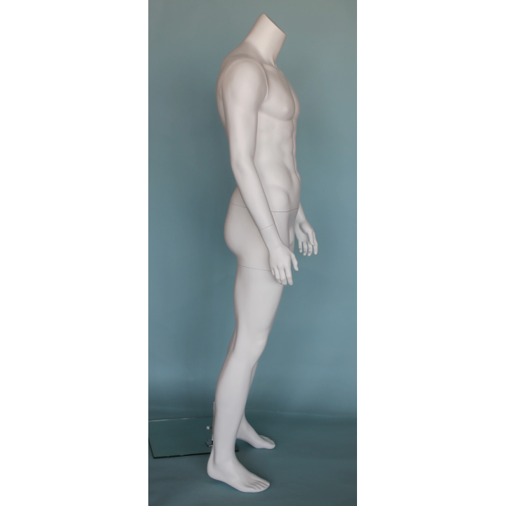 STM051-WT - 5 ft 9 in Headless Full Body Male Mannequin Athletic white