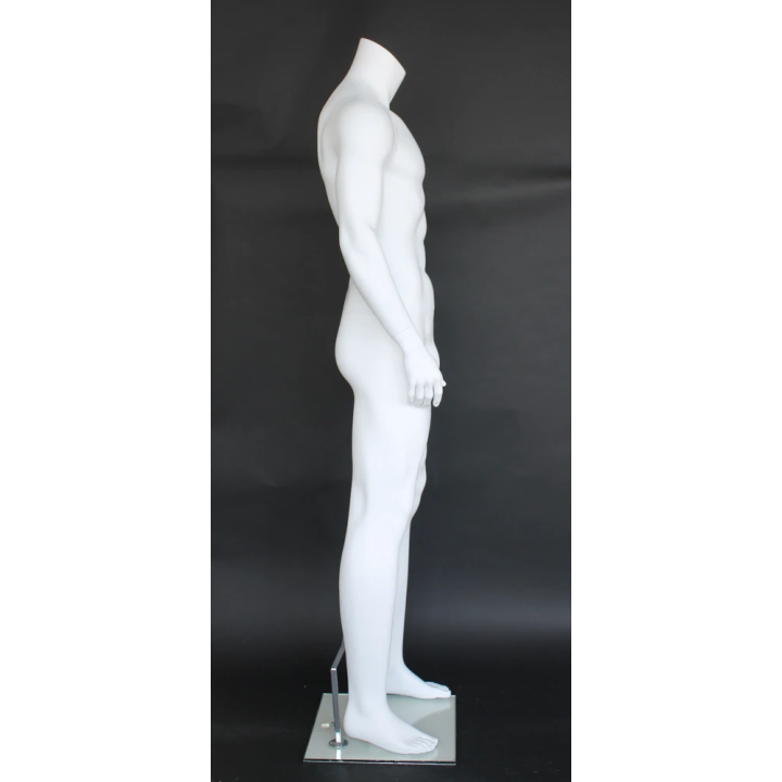 STM052-WT - 5 ft 11 in Muscular Headless Full Body Male Mannequin Matte white