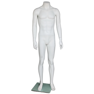 STM072-WT - Small Size Full Body Headless Male Mannequin Matte white