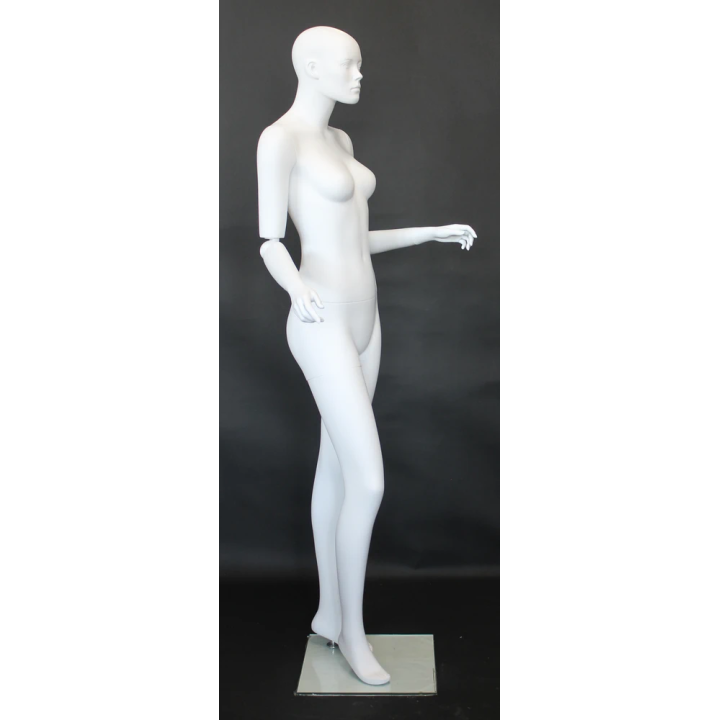 Female Mannequin with Bendable Arms Matte White - SFW39-WT