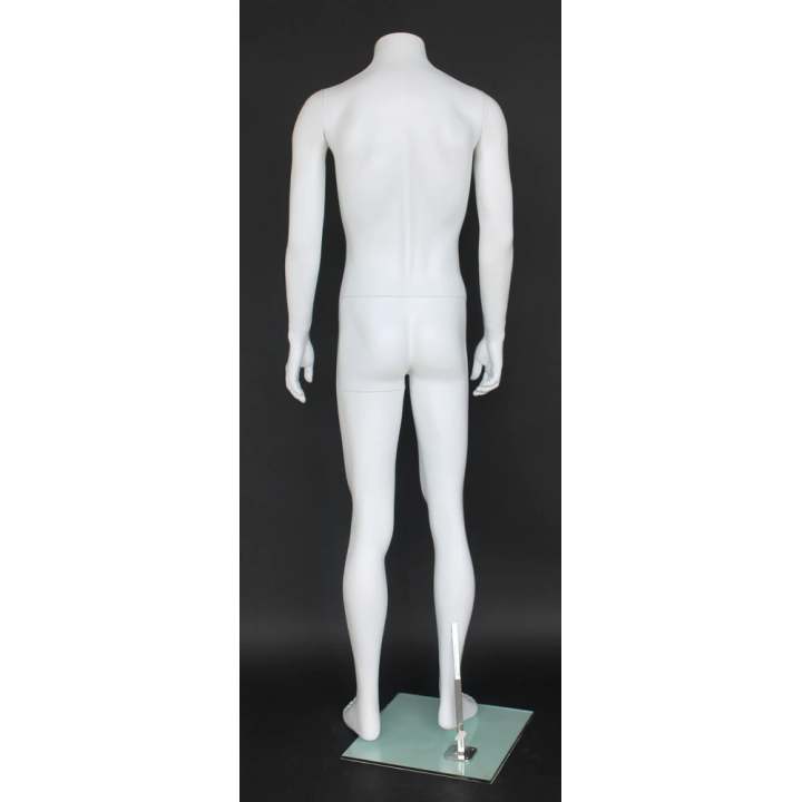 STM072-WT - Small Size Full Body Headless Male Mannequin Matte white