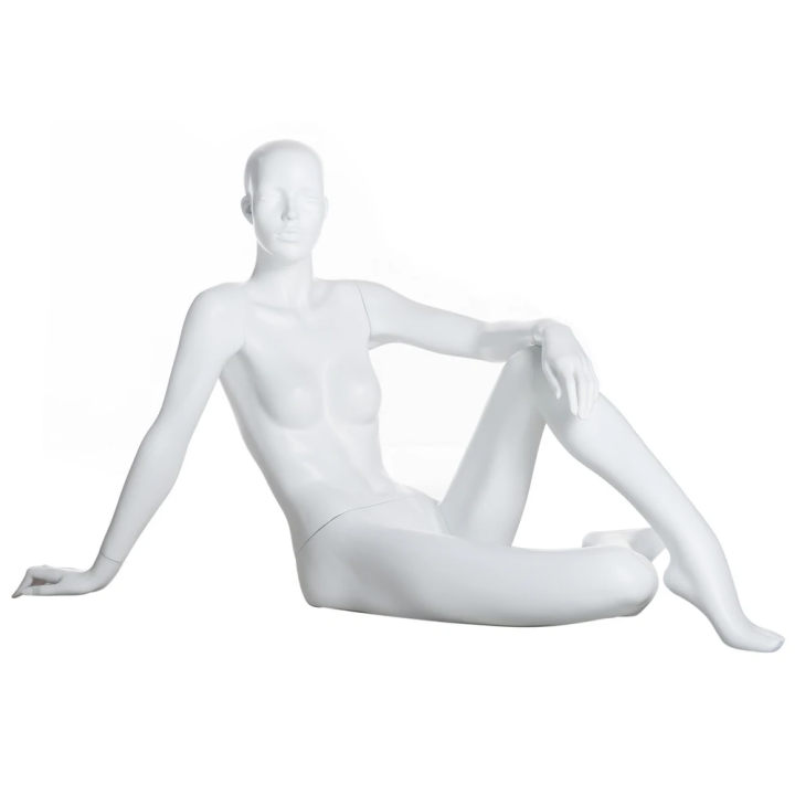 40 in H Matte White Reclining Sitting Female Mannequin-SFW29-WT