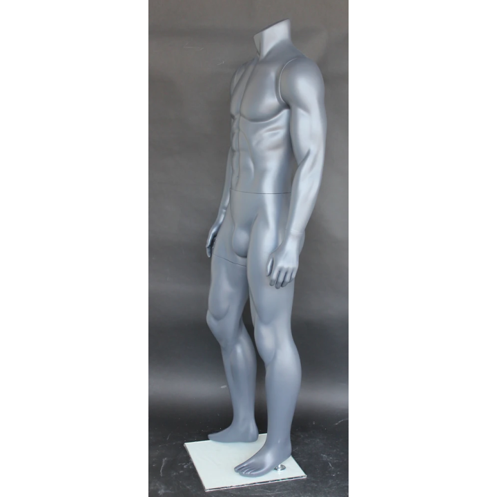 STB-1MH - Matte Grey 5 ft 4 in Athletic Headless Male Mannequin