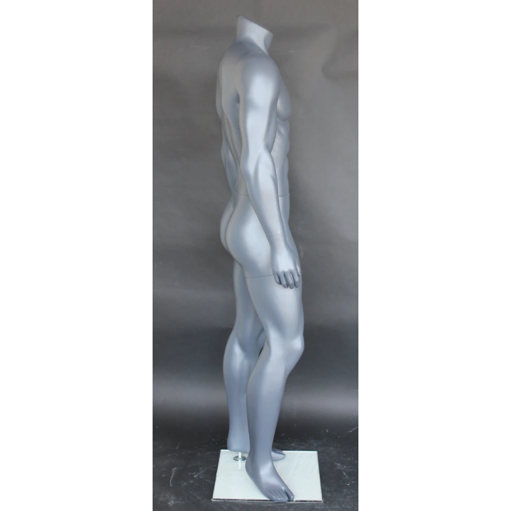 STB-1MH - Matte Grey 5 ft 4 in Athletic Headless Male Mannequin