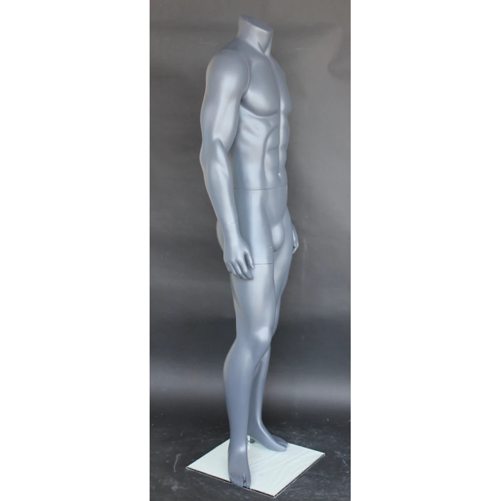 STB-1MH - Matte Grey 5 ft 4 in Athletic Headless Male Mannequin