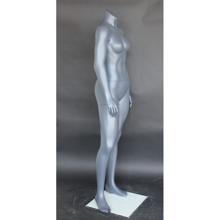 5 ft Matte Gray Athletic Headless Full Body Female Mannequin STB-FH-MG