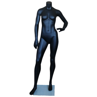 5 ft 5 in Matte Black Athletic Headless Full Body Female Mannequin STB-3FH-MB