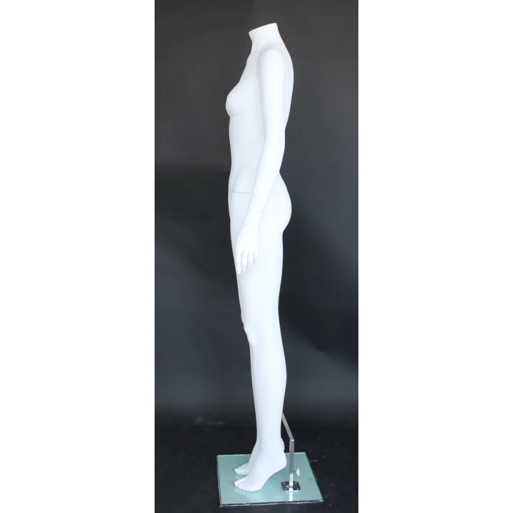 STW002-WT - White Headless Full Body Female Mannequin in Simple Standing pose