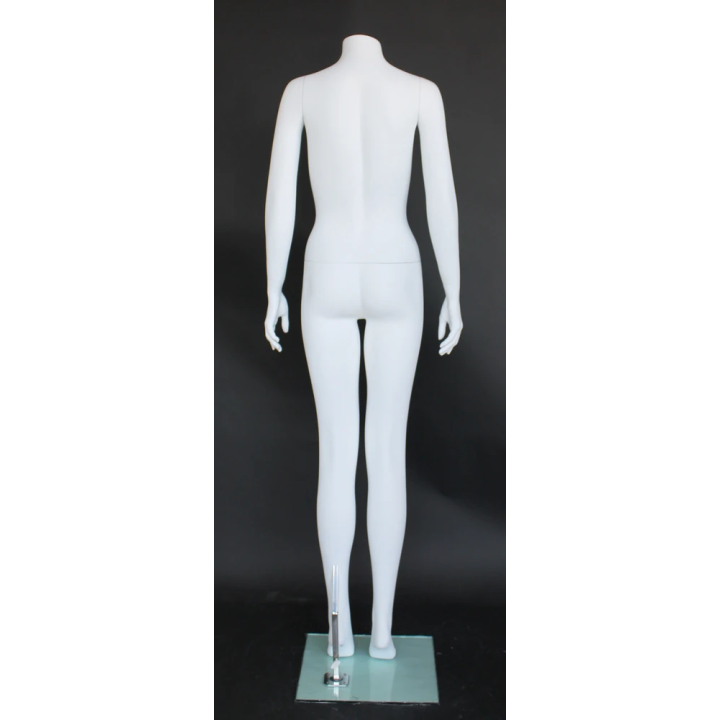STW002-WT - White Headless Full Body Female Mannequin in Simple Standing pose