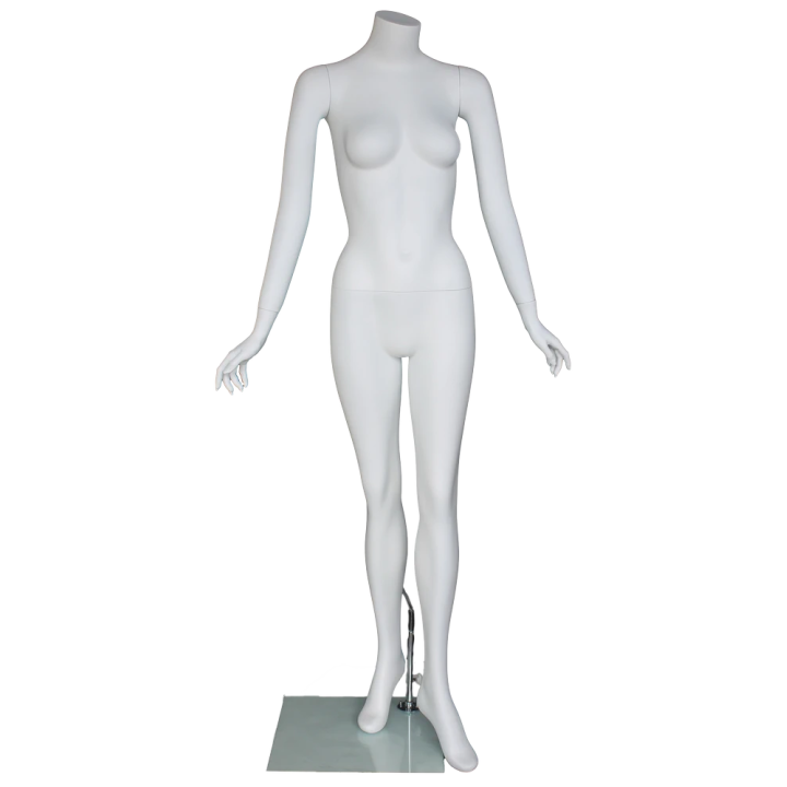 5 ft 6 in Headless Full Body Female Mannequin Matte White STW102-WT