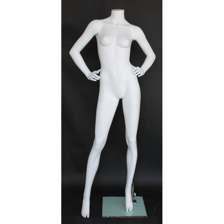 STW112-WT - Matte White Headless Female Mannequin Hands on Hip