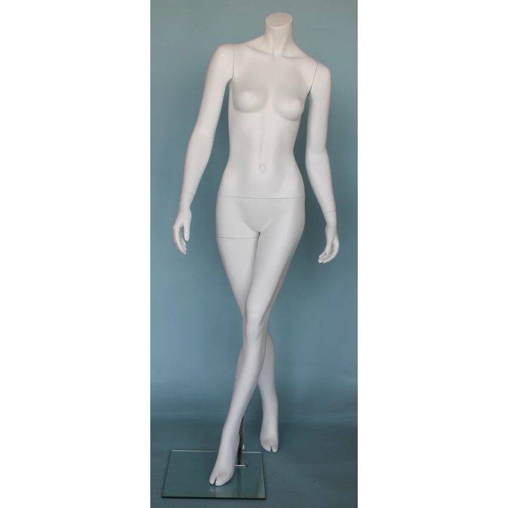 STW113-WT - Walking Pose Headless Full Body Female Mannequin White