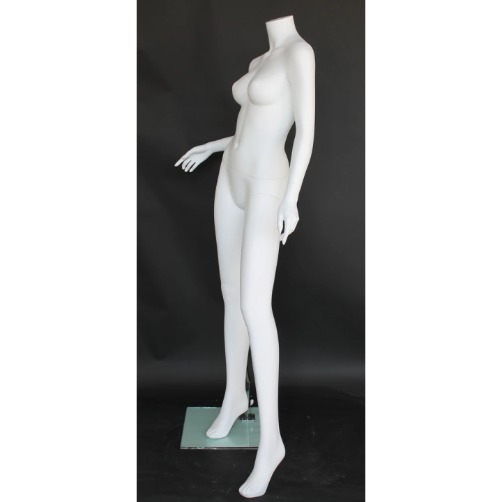 STW114-WT - Matte White Headless Female Mannequin Bent Right arm