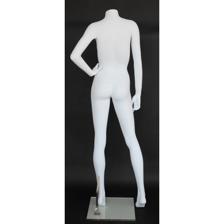 STW115-WT - Matte White Headless Female Mannequin Left Hand on Hip